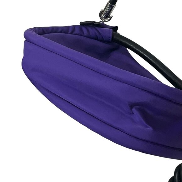 GANNI Knot Purse OS Purple Tech Fabric Mini Bag Removable Strap Baguette Style - Picture 6 of 11